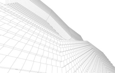 Soyut fütüristik arka plan, bir iş için modern grafik tasarımı, duvar kağıdı gökdelenleri tasarımı, dijital vektör illüstrasyonu. soyut mimari duvar kağıdı