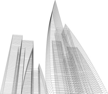 Soyut fütüristik arka plan, bir iş için modern grafik tasarımı, duvar kağıdı gökdelenleri tasarımı, dijital vektör illüstrasyonu. soyut mimari duvar kağıdı