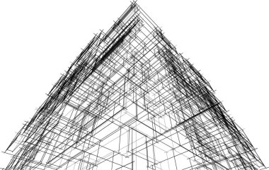 Soyut fütüristik arka plan, bir iş için modern grafik tasarımı, duvar kağıdı gökdelenleri tasarımı, dijital vektör illüstrasyonu. soyut mimari duvar kağıdı