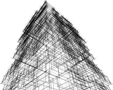 Soyut fütüristik arka plan, bir iş için modern grafik tasarımı, duvar kağıdı gökdelenleri tasarımı, dijital vektör illüstrasyonu. soyut mimari duvar kağıdı