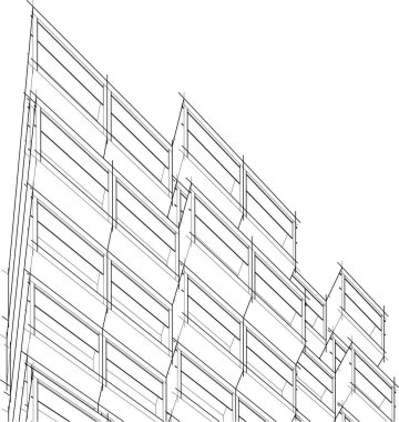 Soyut fütüristik arka plan, bir iş için modern grafik tasarımı, duvar kağıdı gökdelenleri tasarımı, dijital vektör illüstrasyonu. soyut mimari duvar kağıdı