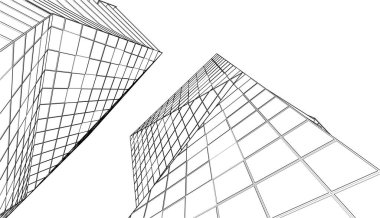 Soyut fütüristik arka plan, bir iş için modern grafik tasarımı, duvar kağıdı gökdelenleri tasarımı, dijital vektör illüstrasyonu. soyut mimari duvar kağıdı