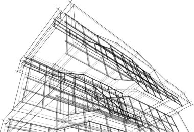 Soyut fütüristik arka plan, bir iş için modern grafik tasarımı, duvar kağıdı gökdelenleri tasarımı, dijital vektör illüstrasyonu. soyut mimari duvar kağıdı
