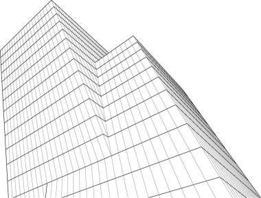 Soyut fütüristik arka plan, bir iş için modern grafik tasarımı, duvar kağıdı gökdelenleri tasarımı, dijital vektör illüstrasyonu. soyut mimari duvar kağıdı