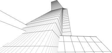 Soyut fütüristik arka plan, bir iş için modern grafik tasarımı, duvar kağıdı gökdelenleri tasarımı, dijital vektör illüstrasyonu. soyut mimari duvar kağıdı