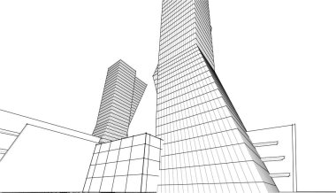 Soyut fütüristik arka plan, bir iş için modern grafik tasarımı, duvar kağıdı gökdelenleri tasarımı, dijital vektör illüstrasyonu. soyut mimari duvar kağıdı
