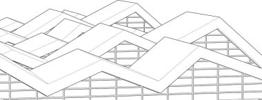 Soyut fütüristik arka plan, bir iş için modern grafik tasarımı, duvar kağıdı gökdelenleri tasarımı, dijital vektör illüstrasyonu. soyut mimari duvar kağıdı