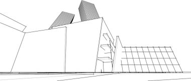 Soyut fütüristik arka plan, bir iş için modern grafik tasarımı, duvar kağıdı gökdelenleri tasarımı, dijital vektör illüstrasyonu. soyut mimari duvar kağıdı