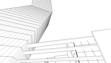Soyut fütüristik arka plan, bir iş için modern grafik tasarımı, duvar kağıdı gökdelenleri tasarımı, dijital vektör illüstrasyonu. soyut mimari duvar kağıdı