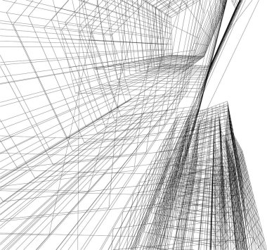 Soyut fütüristik arka plan, bir iş için modern grafik tasarımı, duvar kağıdı gökdelenleri tasarımı, dijital vektör illüstrasyonu. soyut mimari duvar kağıdı