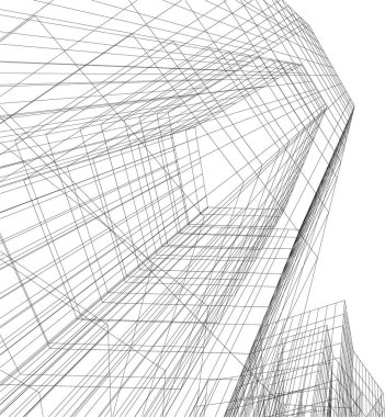Soyut fütüristik arka plan, bir iş için modern grafik tasarımı, duvar kağıdı gökdelenleri tasarımı, dijital vektör illüstrasyonu. soyut mimari duvar kağıdı