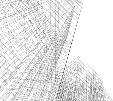 Soyut fütüristik arka plan, bir iş için modern grafik tasarımı, duvar kağıdı gökdelenleri tasarımı, dijital vektör illüstrasyonu. soyut mimari duvar kağıdı