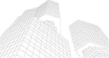 Soyut fütüristik arka plan, bir iş için modern grafik tasarımı, duvar kağıdı gökdelenleri tasarımı, dijital vektör illüstrasyonu. soyut mimari duvar kağıdı