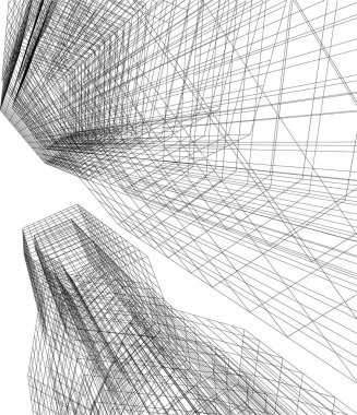 Soyut fütüristik arka plan, bir iş için modern grafik tasarımı, duvar kağıdı gökdelenleri tasarımı, dijital vektör illüstrasyonu. soyut mimari duvar kağıdı