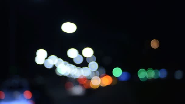 Imágenes Semáforos Ciudad Por Noche — Vídeo de stock