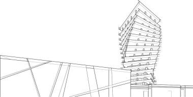 Soyut fütüristik arka plan, bir iş için modern grafik tasarımı, duvar kağıdı gökdelenleri tasarımı, dijital vektör illüstrasyonu. soyut mimari duvar kağıdı