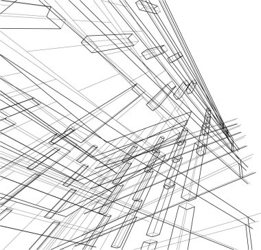 Soyut fütüristik arka plan, bir iş için modern grafik tasarımı, duvar kağıdı gökdelenleri tasarımı, dijital vektör illüstrasyonu. soyut mimari duvar kağıdı