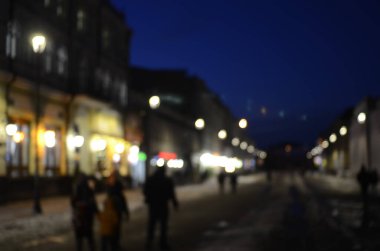Gece şehir ışıkları arka planı bokeh