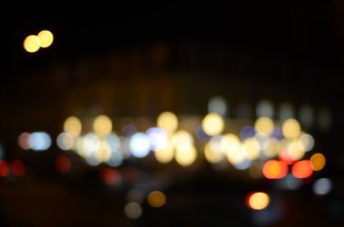 Bulanık bokeh ışıkları, gece görüşü