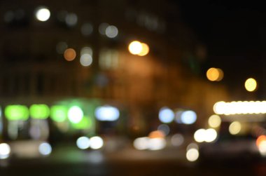 Şehir ışıklarının bulanık arkaplanı