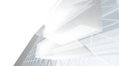 soyut alışveriş merkezi mimari çizimi 3d illüstrasyon