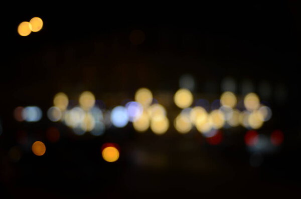 Abstract blurred background, city lights, bokeh