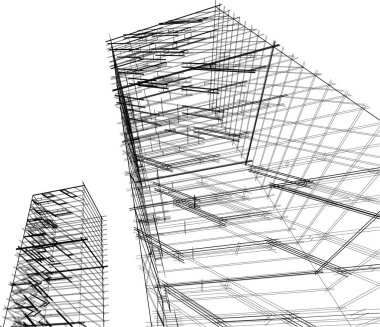 Soyut fütüristik arka plan, bir iş için modern grafik tasarımı, duvar kağıdı gökdelenleri tasarımı, dijital vektör illüstrasyonu. soyut mimari duvar kağıdı