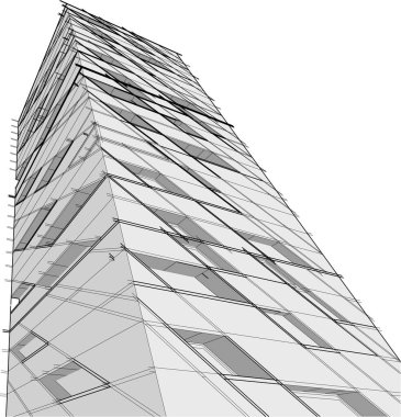 Soyut fütüristik arka plan, bir iş için modern grafik tasarımı, duvar kağıdı gökdelenleri tasarımı, dijital vektör illüstrasyonu. soyut mimari duvar kağıdı