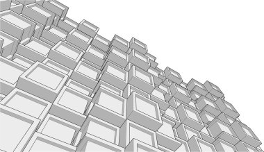 Gelecekçi şehir gökdelenleri arka plan, vektör illüstrasyonu