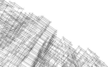 Gelecekçi şehir gökdelenleri arka plan, vektör illüstrasyonu