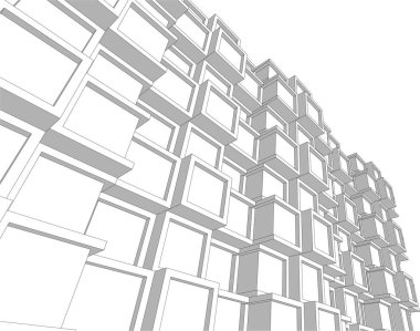 Gelecekçi şehir gökdelenleri arka plan, vektör illüstrasyonu