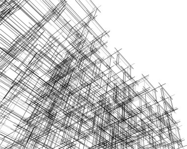 Gelecekçi şehir gökdelenleri arka plan, vektör illüstrasyonu