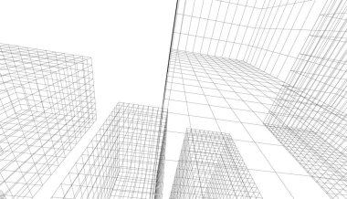 Gelecekçi şehir gökdelenleri arka plan, vektör illüstrasyonu