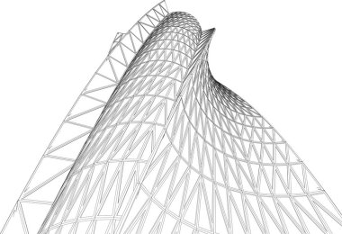 Soyut fütüristik arka plan, bir iş için modern grafik tasarımı, duvar kağıdı gökdelenleri tasarımı, dijital vektör illüstrasyonu. soyut mimari duvar kağıdı