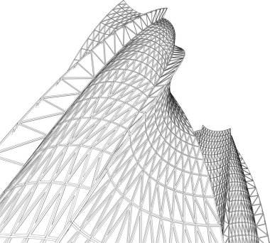 Soyut fütüristik arka plan, bir iş için modern grafik tasarımı, duvar kağıdı gökdelenleri tasarımı, dijital vektör illüstrasyonu. soyut mimari duvar kağıdı