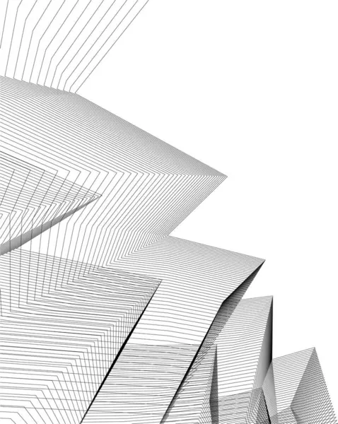 Futuristiskt Perspektiv Abstrakt Arkitektonisk Tapet Design Digital Geometrisk Koncept Vektor — Stock vektor