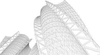 Soyut fütüristik arka plan, bir iş için modern grafik tasarımı, duvar kağıdı gökdelenleri tasarımı, dijital vektör illüstrasyonu. soyut mimari duvar kağıdı