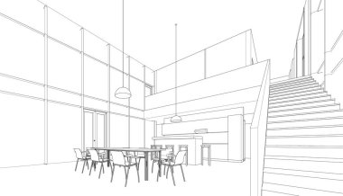 soyut mimari duvar kağıdı tasarımı, dijital konsept arkaplan