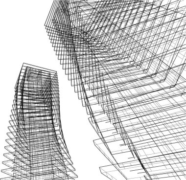 Soyut fütüristik arka plan, bir iş için modern grafik tasarımı, duvar kağıdı gökdelenleri tasarımı, vektör illüstrasyonu. soyut mimari duvar kağıdı
