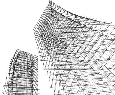 Soyut fütüristik arka plan, bir iş için modern grafik tasarımı, duvar kağıdı gökdelenleri tasarımı, vektör illüstrasyonu. soyut mimari duvar kağıdı