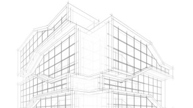 şehir mimarisi ve binalar 3D çizimi 