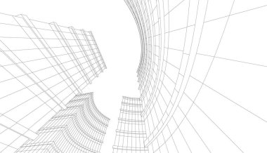 Soyut fütüristik arka plan, bir iş için modern grafik tasarımı, duvar kağıdı gökdelenleri tasarımı, vektör illüstrasyonu. soyut mimari duvar kağıdı