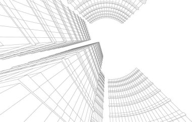 Soyut fütüristik arka plan, bir iş için modern grafik tasarımı, duvar kağıdı gökdelenleri tasarımı, vektör illüstrasyonu. soyut mimari duvar kağıdı