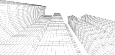 Soyut fütüristik arka plan, bir iş için modern grafik tasarımı, duvar kağıdı gökdelenleri tasarımı, vektör illüstrasyonu. soyut mimari duvar kağıdı