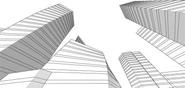 Soyut fütüristik arka plan, bir iş için modern grafik tasarımı, duvar kağıdı gökdelenleri tasarımı, vektör illüstrasyonu. soyut mimari duvar kağıdı