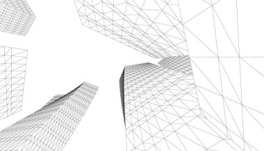 Soyut fütüristik arka plan, bir iş için modern grafik tasarımı, duvar kağıdı gökdelenleri tasarımı, vektör illüstrasyonu. soyut mimari duvar kağıdı