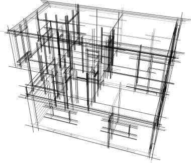 Ev yapımı mimari çizim vektörü illüstrasyonu