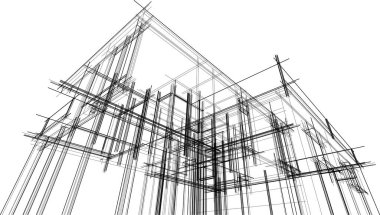 Ev yapımı mimari çizim vektörü illüstrasyonu