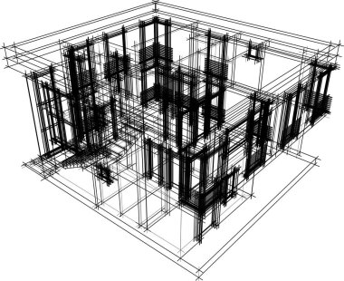 Ev yapımı mimari çizim vektörü illüstrasyonu