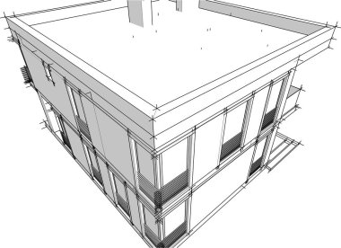 Ev yapımı mimari çizim vektörü illüstrasyonu